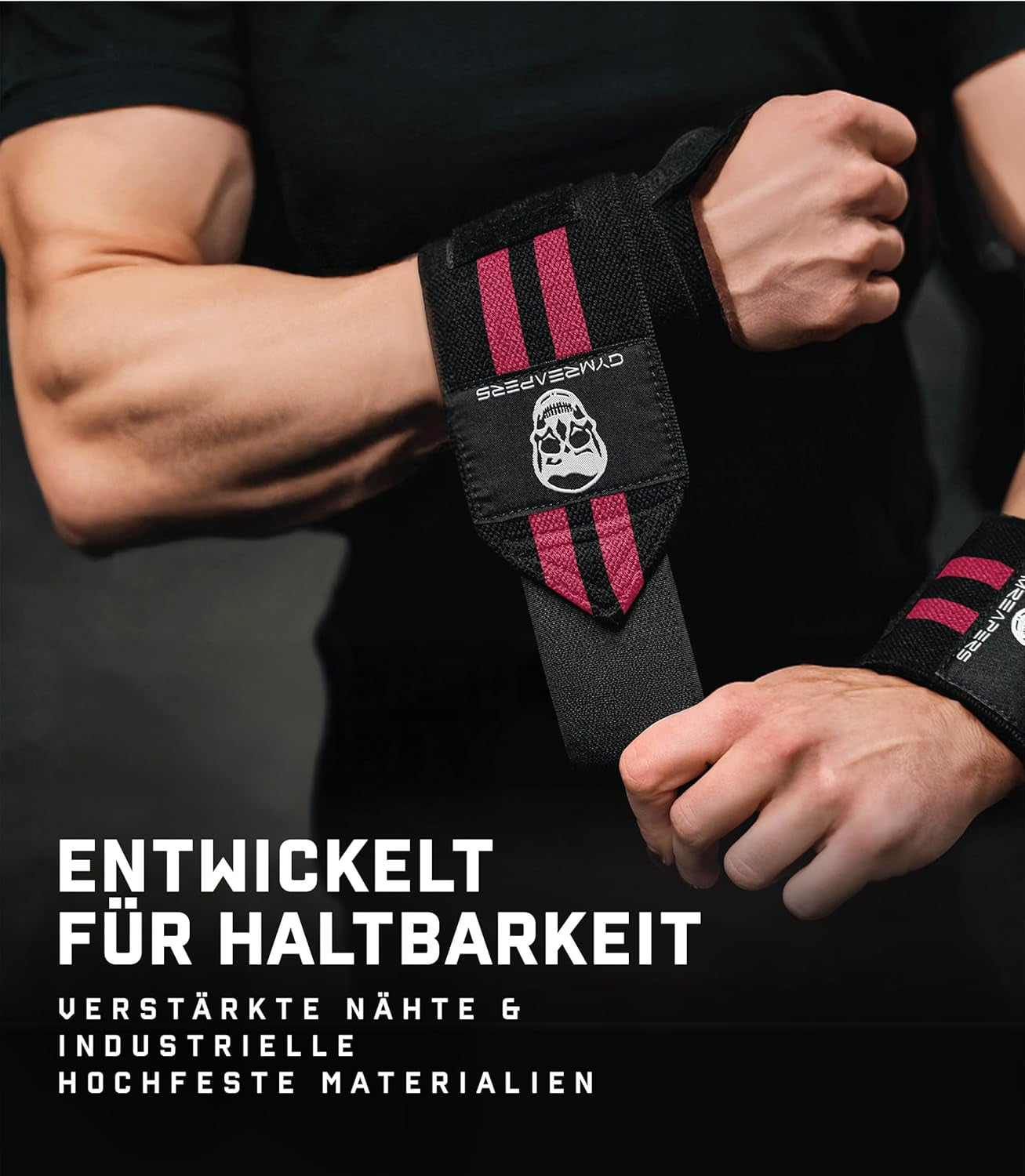 Weightlifting Wrist Wraps (IPF Approved) Professional Quality Wrist Support with Heavy Duty Thumb Loop - Best Wrap for Powerlifting Competition, Strength Training, Bodybuilding