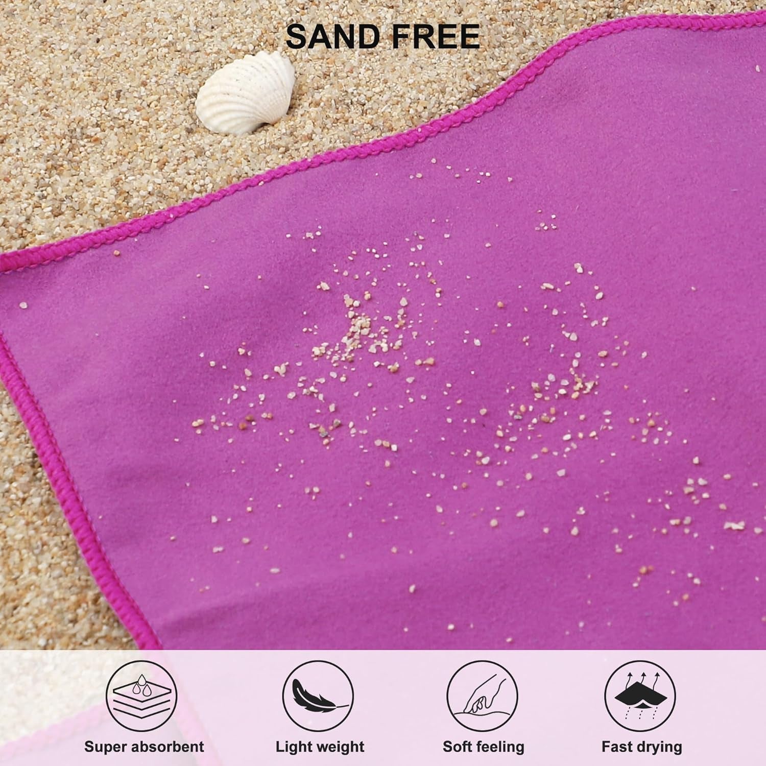 Microfiber Towel Quick Dry Camping & Travel & Gym Towel. Compact