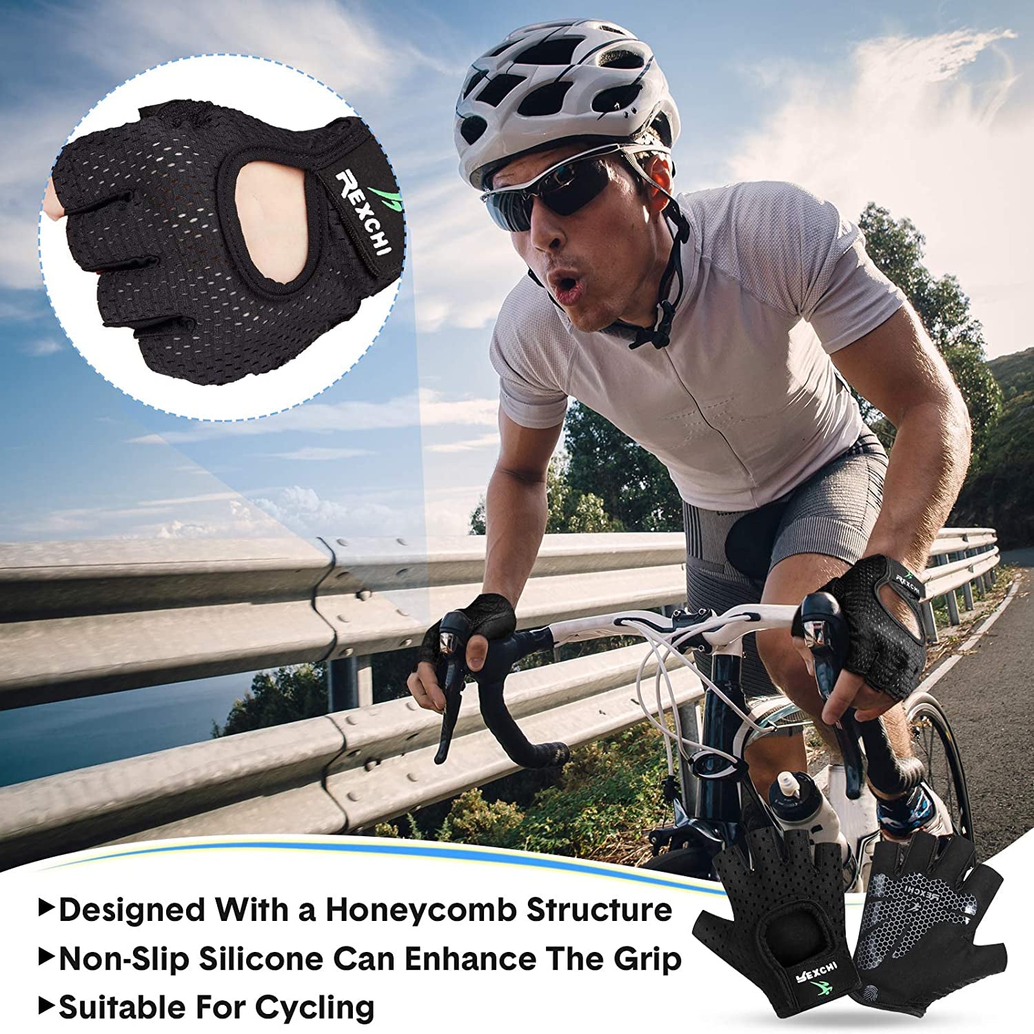 2 Pairs Workout Gloves Adjustable Weight Lifting Gym Exercise Training Breathable Workout Gloves with Full Palm Protection for Men and Women Fitness, Biking, Pull Up