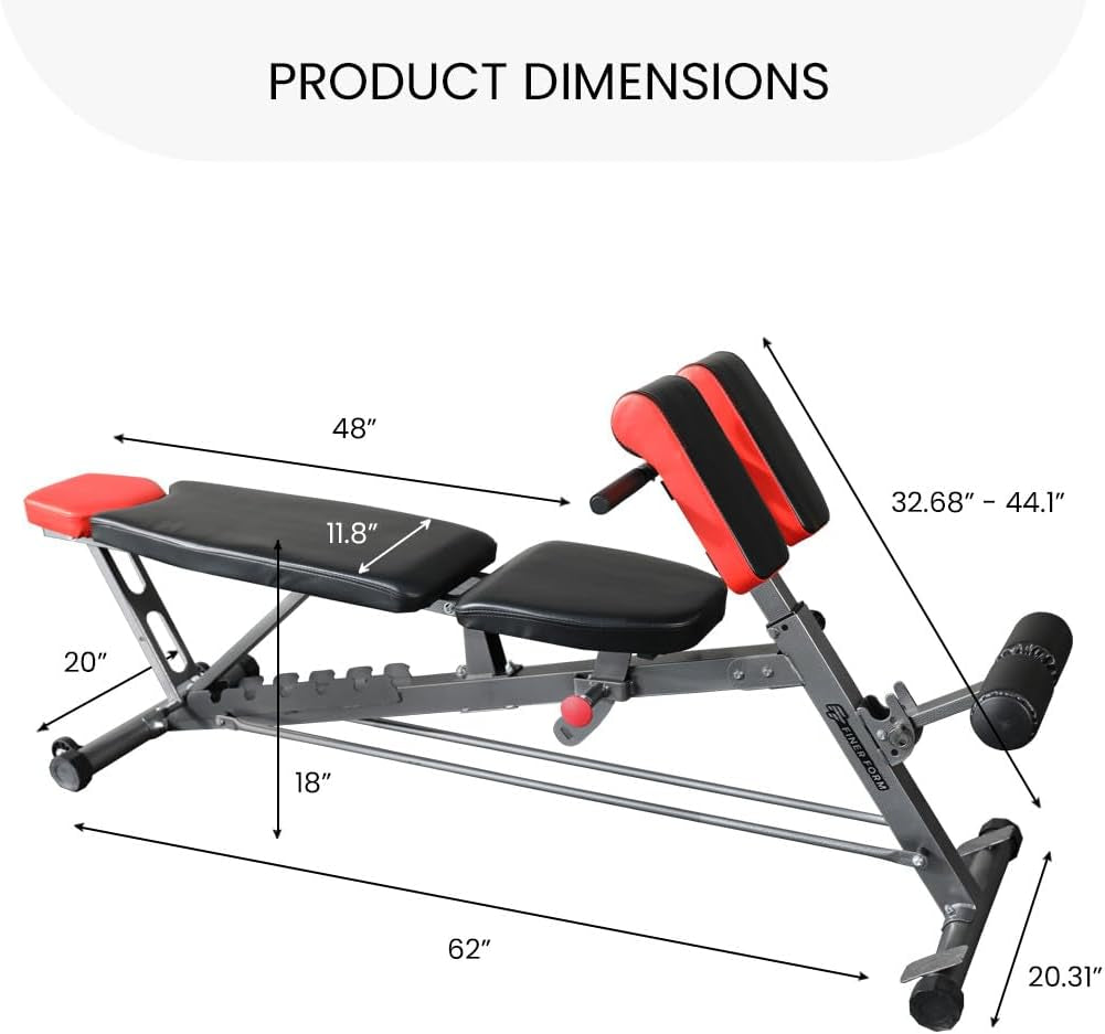 Finer Form Multi-Functional Adjustable FID Weight Bench and Roman Chair