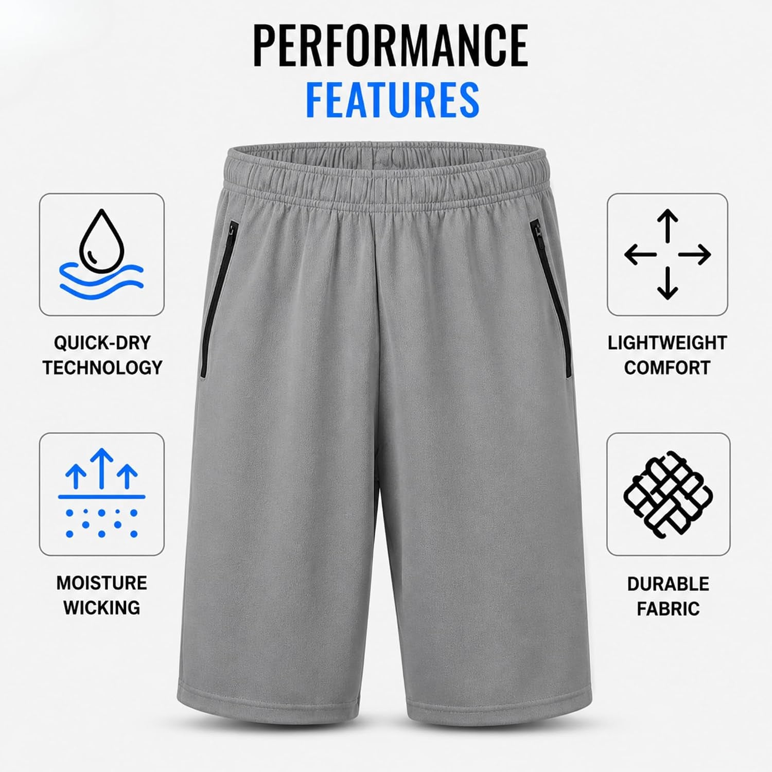 Mens Athletic Shorts 4 Pack Workout & Basketball Shorts