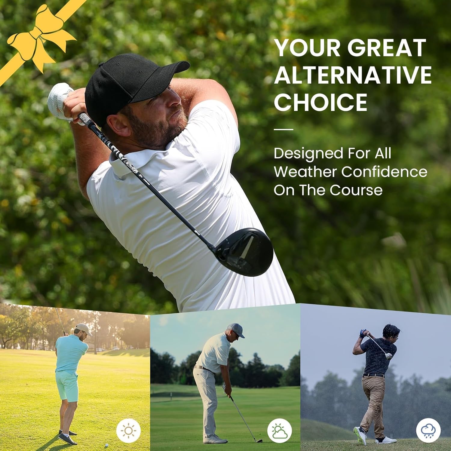 All Weather Grip Golf Gloves Men 3 Pack