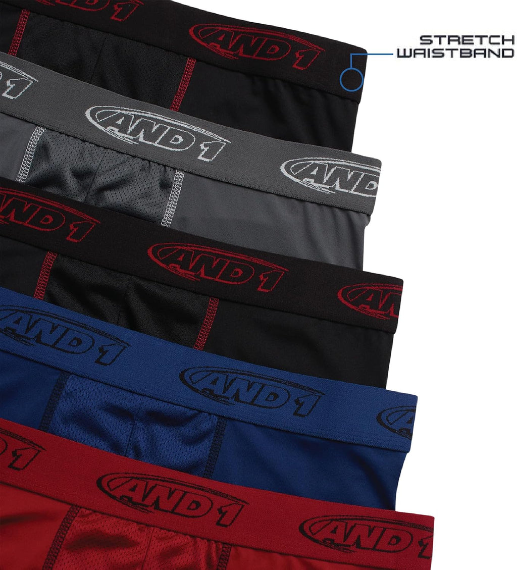 Mens Boxer Briefs - 5 Pack Long Leg, 9" Inseam, Contour Pouch