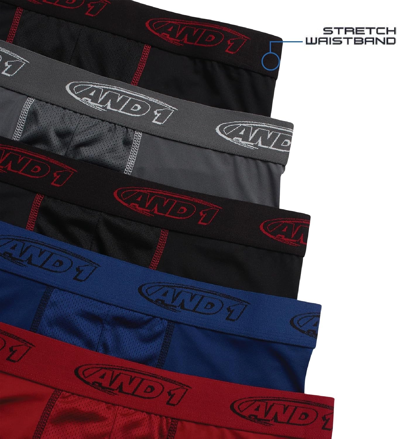 Mens Boxer Briefs - 5 Pack Long Leg, 9" Inseam, Contour Pouch