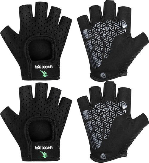 2 Pairs Workout Gloves Adjustable Weight Lifting Gym Exercise Training Breathable Workout Gloves with Full Palm Protection for Men and Women Fitness, Biking, Pull Up