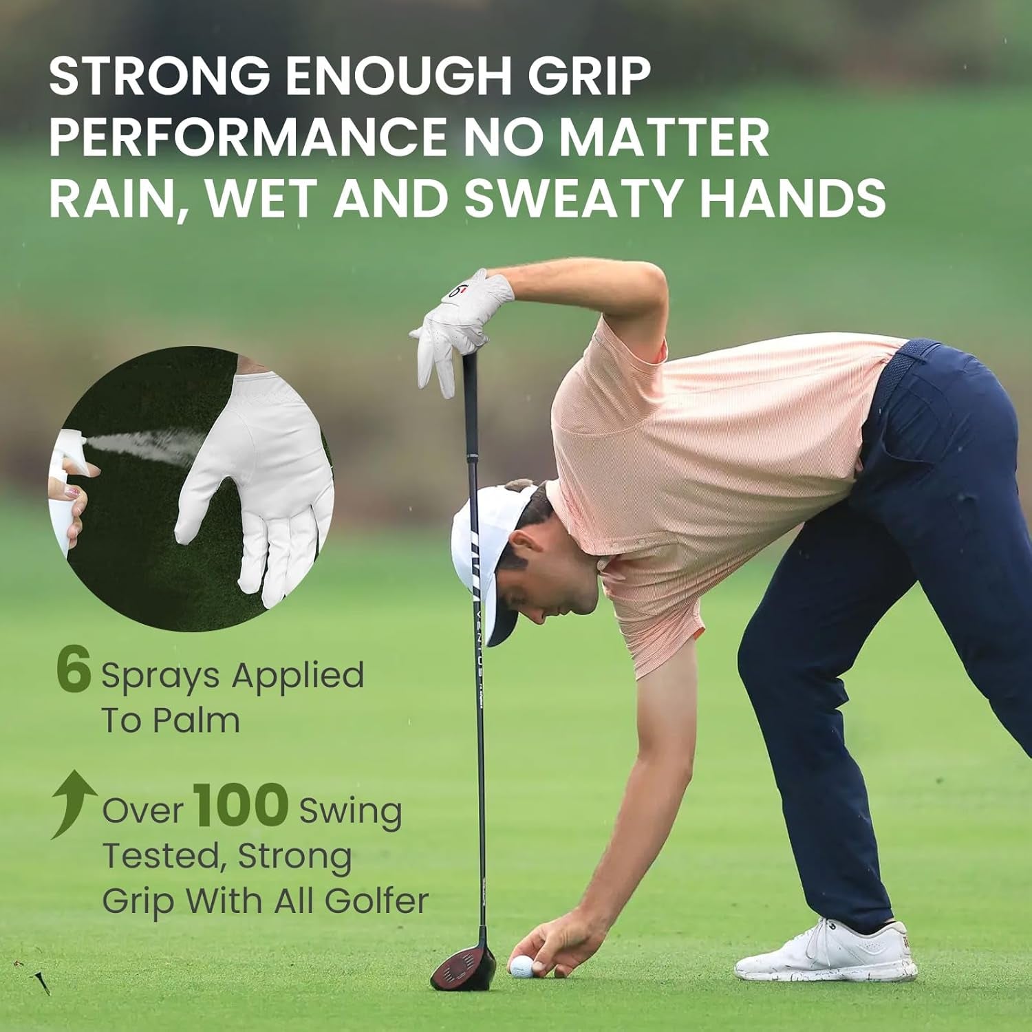 All Weather Grip Golf Gloves Men 3 Pack