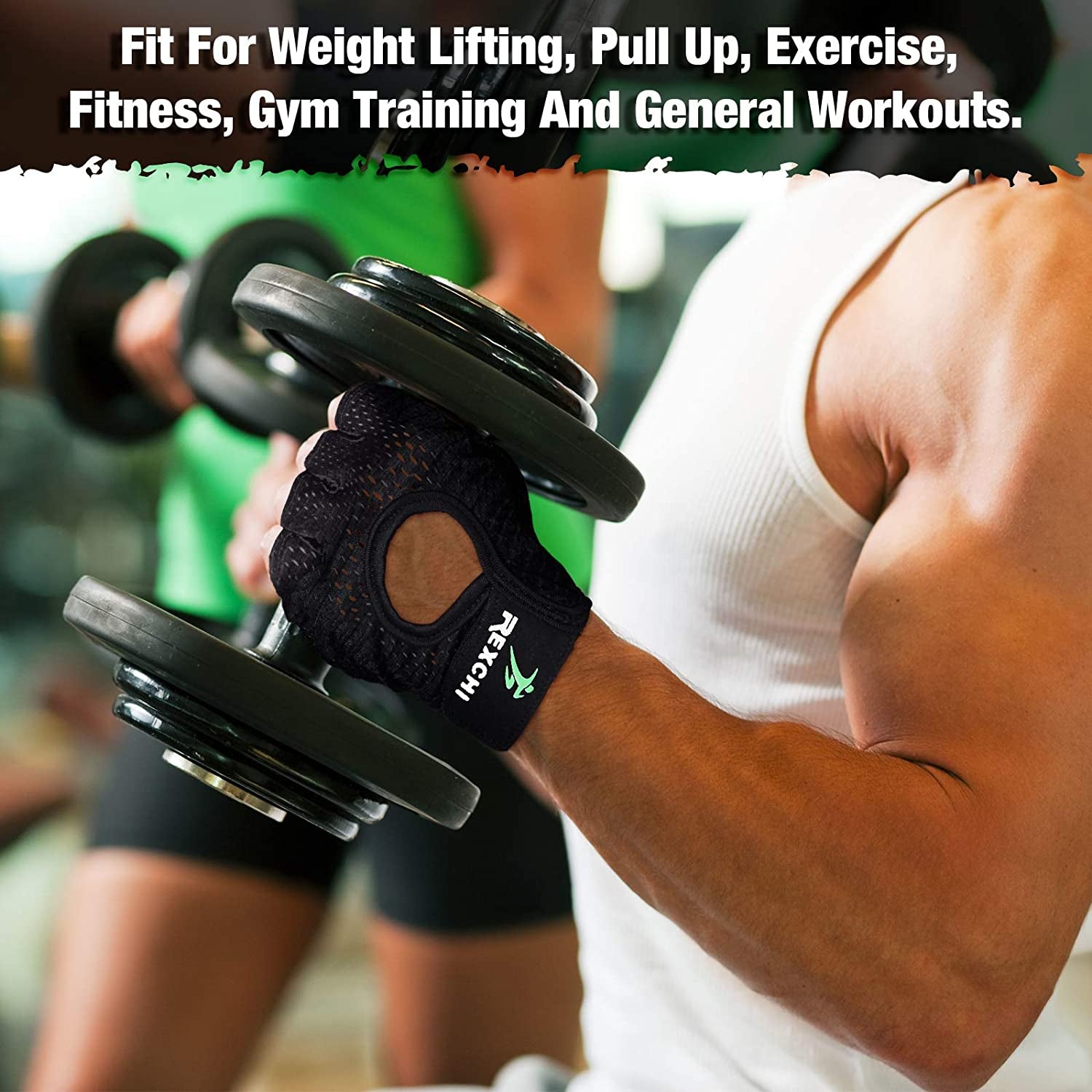 2 Pairs Workout Gloves Adjustable Weight Lifting Gym Exercise Training Breathable Workout Gloves with Full Palm Protection for Men and Women Fitness, Biking, Pull Up